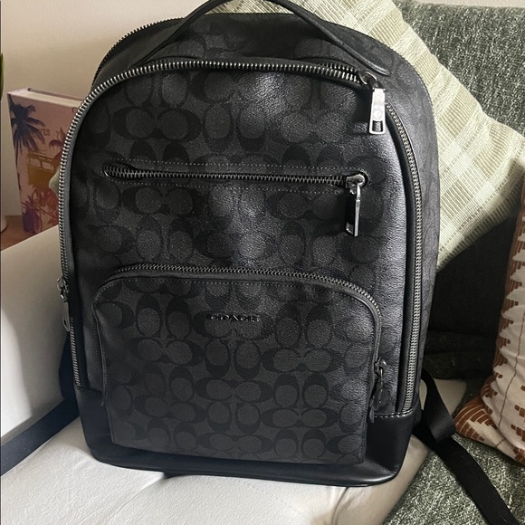 Coach Signature Black and Gray Backpack - Picture 1 of 4
